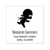 Kleine ninja loopt adres zelfinktende stempel (Design)