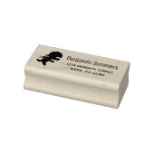 Kleine ninja loopt terug adres rubberstempel (Stempel)