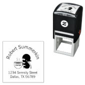 Kleine Ninja met groot Mok van koffie Adres Zelfinktende Stempel (In situ)