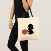 Kleine Ninja met grote koffie-Mok Tote Bag (Voorkant (product))