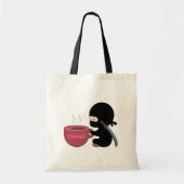Kleine Ninja met grote koffie-Mok Tote Bag (Voorkant)