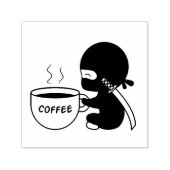 Kleine Ninja met grote koffie-Mok Zelfinktende Stempel (Design)