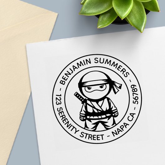 Kleine Ninja Retouradres Zelfinktende Stempel
