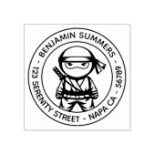 Kleine Ninja Rond Adres Rubberstempel (Afrduk)