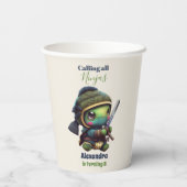 Kleine Ninja Turtle Kids Verjaardag Papieren Bekers (Achterkant)