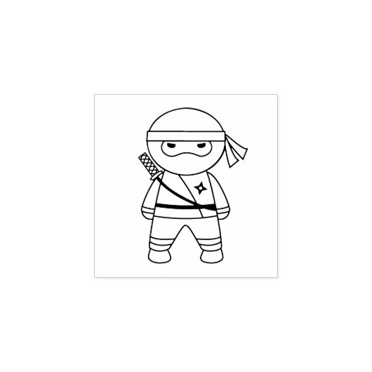 Kleine Ninja Warrior 1x1 Rubberstempel (Afrduk)