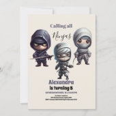 Kleine Ninja Warrior Kids Verjaardag Kaart (Voorkant)