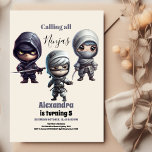 Kleine Ninja Warrior Kids Verjaardag Kaart<br><div class="desc">Stap in de wereld van stealth en opwinding met onze "Ninja Birthday Karate Party uitnodiging." Dit is niet zomaar een uitnodiging; het is een oproep om een spannend avontuur aan te gaan gevuld met ninja bewegingen en karate schoppen. Laten we de details verkennen die deze uitnodiging de perfecte introductie maken...</div>