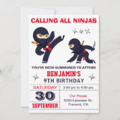 Kleine Ninja Warrior Kids Verjaardagsfeestje Kaart (Voorkant)