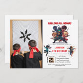 Kleine Ninja Warrior Kinder foto Verjaardag Kaart (Voorkant / Achterkant)