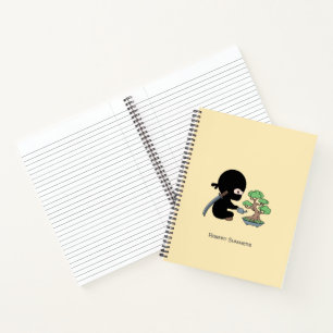 Kleine Ninja Water Bonsai Boom Aangepaste Naam Notitieboek