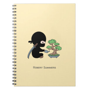 Kleine Ninja Water Bonsai Boom Aangepaste Naam Notitieboek