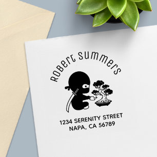 Kleine Ninja Water Bonsai Boom Boog Adres Zelfinktende Stempel