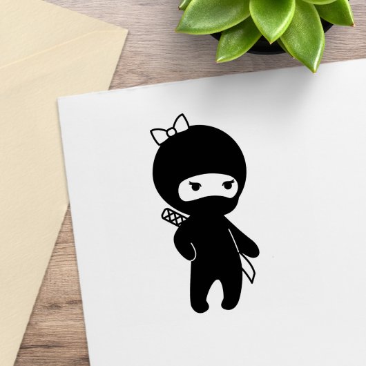 Kleine Ninjameisje Rubberstempel
