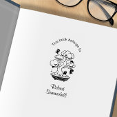 Kleine Ninjas in Bonsai Bookplate Rubberstempel