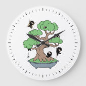 Kleine Ninjas in Bonsai-boom Grote Klok (Voorkant)