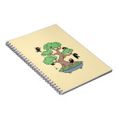Kleine Ninjas in Bonsai-boom op Geel Notitieboek (Rechterzijde)