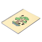 Kleine Ninjas in Bonsai-boom op Geel Notitieboek (Linkerzijde)