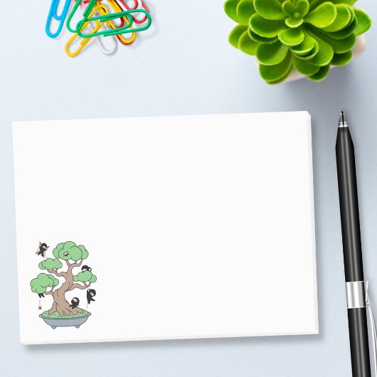 Kleine Ninjas in Bonsai-boom Post-it® Notes