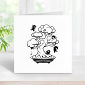Kleine Ninjas in Bonsai-boom Rubberstempel