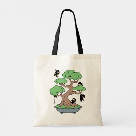 Kleine Ninjas in Bonsai-boom Tote Bag (Achterkant)