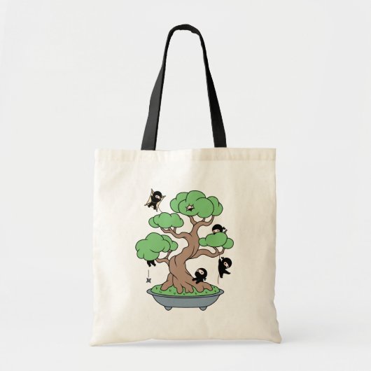 Kleine Ninjas in Bonsai-boom Tote Bag (Voorkant)