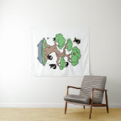 Kleine Ninjas in Bonsai-boom Wandkleed (In Situ (horizontaal))