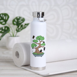 Kleine Ninjas in Bonsai-boom Waterfles