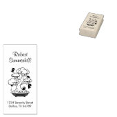 Kleine Ninjas in Bonsai Tree Address Rubberstempel (Gestempeld)