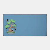 Kleine Ninjas in Bonsai Tree op Blauw Bureaumat (Voorkant)