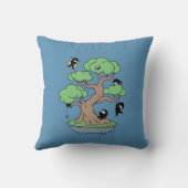 Kleine Ninjas in Bonsai Tree op Blauw Kussen (Achterkant)