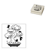 Kleine Ninja's in Bonsaiboom Rubberstempel (Gestempeld)