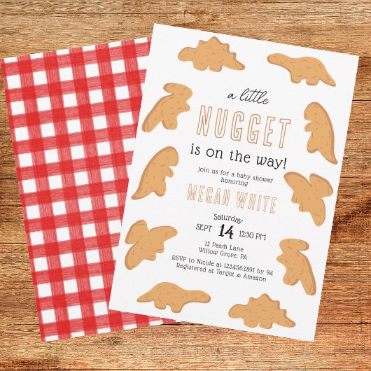 Kleine Nugget Casual Baby shower Kaart