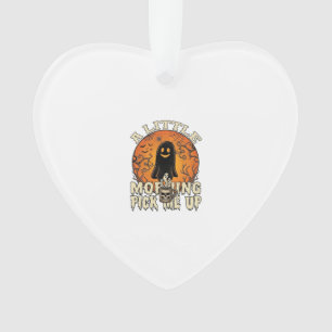 Kleine ochtend-pick-me-up Halloween Geest Schedel  Ornament