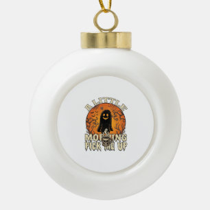 Kleine ochtend-pick-me-up Halloween Ghost Skull Mu Keramische Bal Ornament