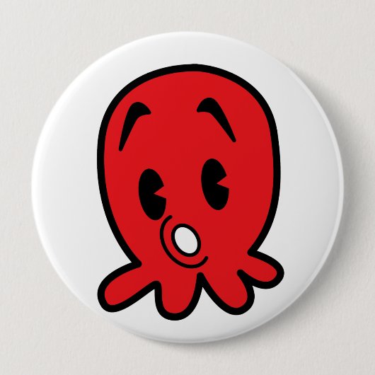 Kleine octopus ronde button 4,0 cm (Voorkant)