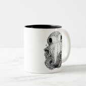 Kleine octopus tweekleurige koffiemok (Voorkant rechts)