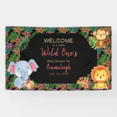 Kleine Oerwoud Dieren Wild Een Baby shower Spandoek (Horizontaal)