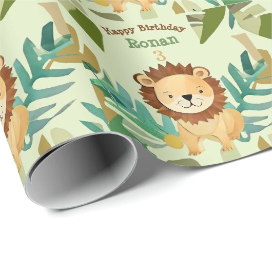 Kleine Oerwoud Prince Lion Verjaardag Cadeaupapier (Rol Hoek)