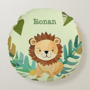 Kleine Oerwoud Prince Lion Verjaardag Rond Kussen