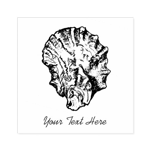 Kleine oester Napkin Stamp Rubberstempel (Afrduk)