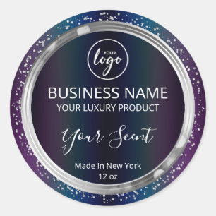 Kleine olievlek Zilver Glitter Product Labels