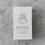 Kleine olifant Baby shower Diaper Raffle Informatiekaartje<br><div class="desc">Dit kleine olifantenmeisje baby shower diaper raffle omhullingskaart is perfect voor een eenvoudig baby shower. Het moderne ontwerp kenmerkt een schattig waterverf safari zoo dier dat slaapt op een zachte wolk met twinkelende gele sterren. Verstuur deze omhullingskaarten met uw babydoucheuitnodigingen om gasten te vragen om de ouders te helpen bij...</div>