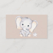 Kleine olifant Baby shower, die goed wil, Informatiekaartje (Achterkant)