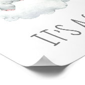 Kleine olifant Baby shower Het is een meisjesteken Poster (Hoek)