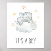 Kleine olifant Baby shower Het is een padvinder. Poster (Voorkant)