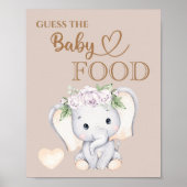 Kleine olifant Baby shower raad het Baby voedsel Poster (Voorkant)