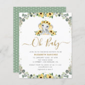 kleine olifant - baby shower - uitnodiging (Voorkant / Achterkant)