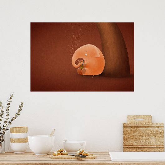 Kleine olifant, Big Ukulele Poster (Keuken)