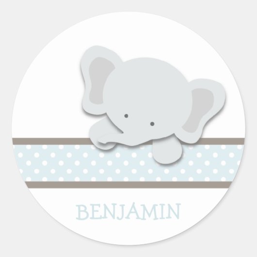 Kleine Olifant {Blauw - Aangepast} | STICKERS (Voorkant)